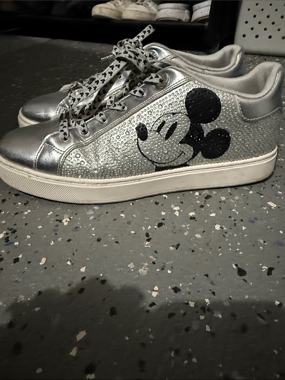 Aldo Silver Sequin Accent Low-Top Sneakers